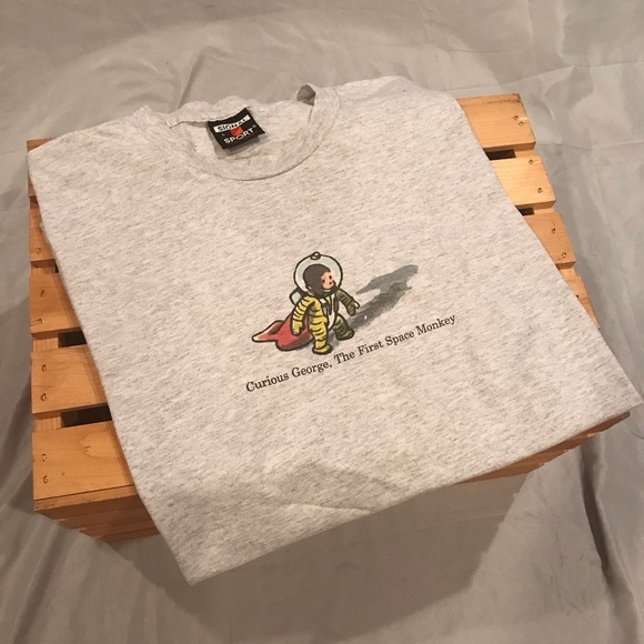 Signal Sport Shirts Curious George The First Space Monkey Tee Sz